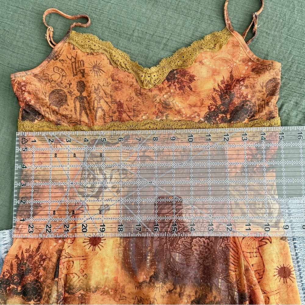 Vintage Rust & Olive Paisley Slip Dress - Picture 6 of 7